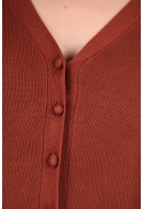 Women Cardigan Selected Slfstinna Knit Deep V Smoked Paprika